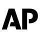 Black "AP" letters in bold font on a white background with a single red horizontal line below.