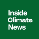 White text reading "Inside Climate News" on a solid green background.