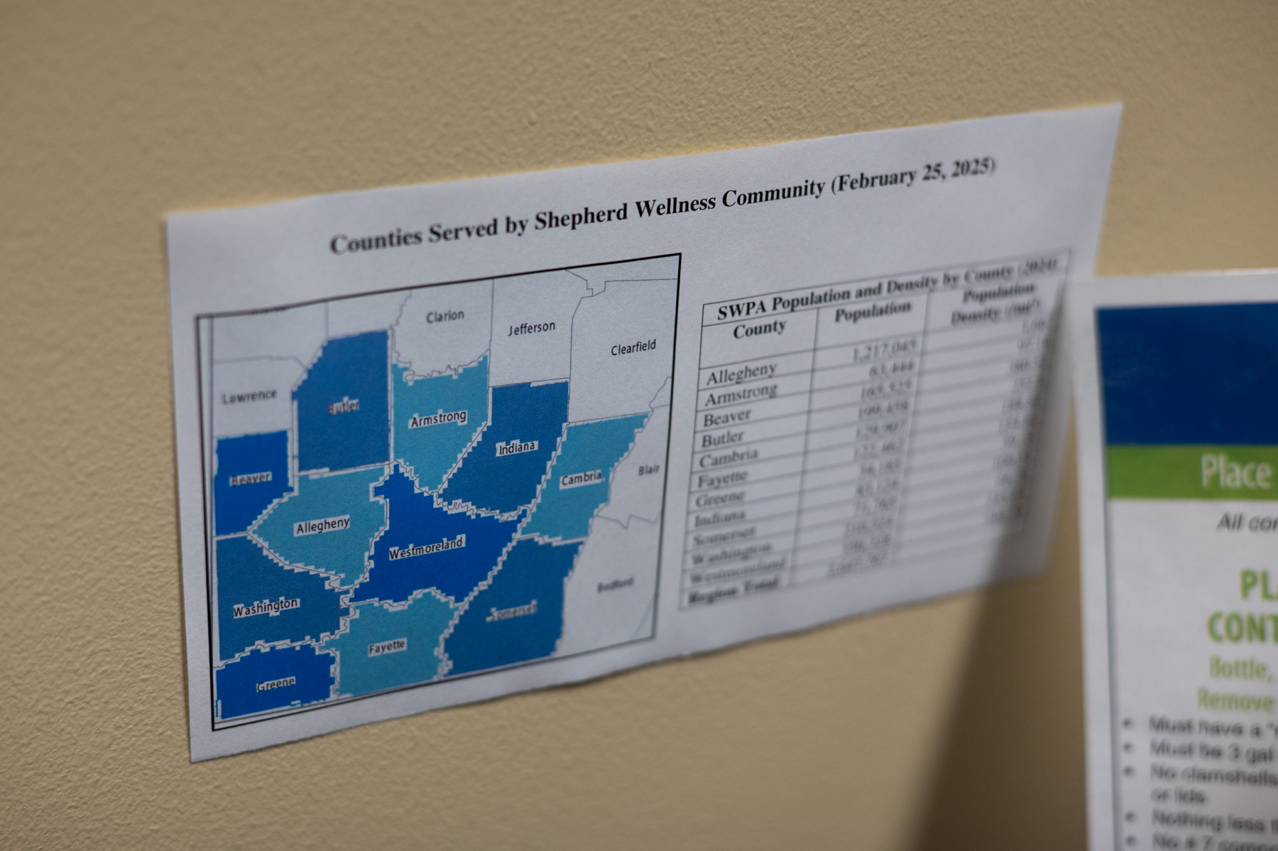 A printed map and chart titled 