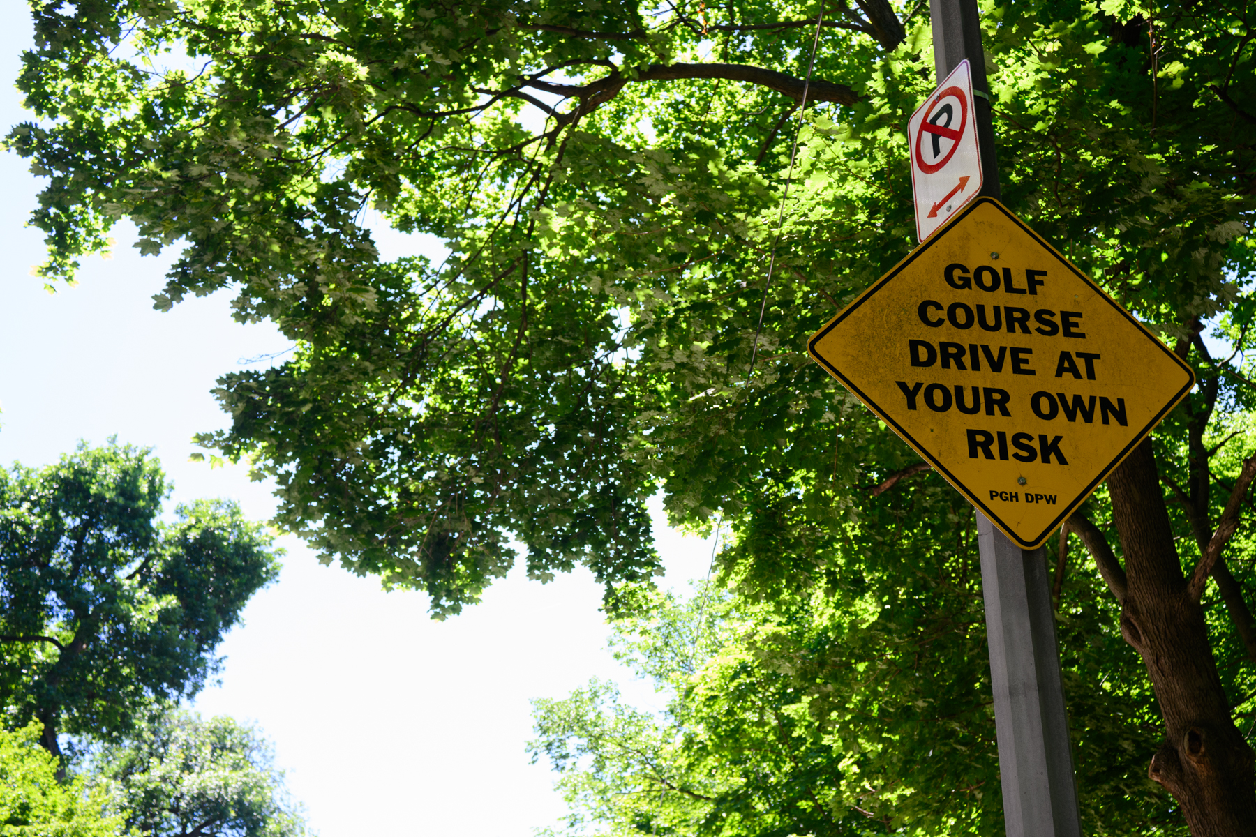 Yellow sign reading